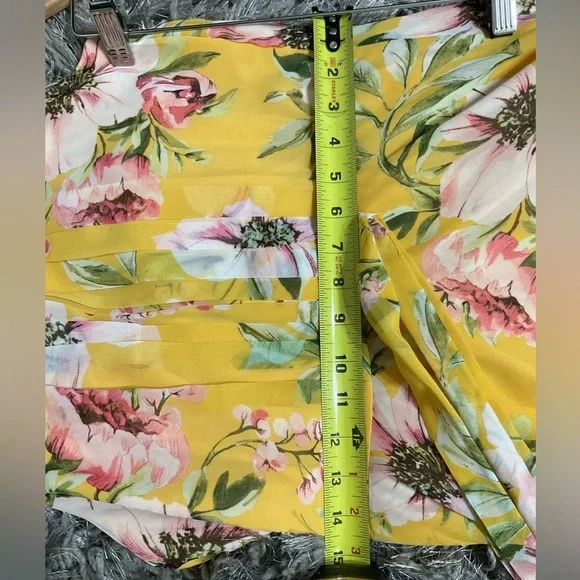 Vince Camuto Yellow Asymmetrical Ruffled Sundress - Picture 7 of 11